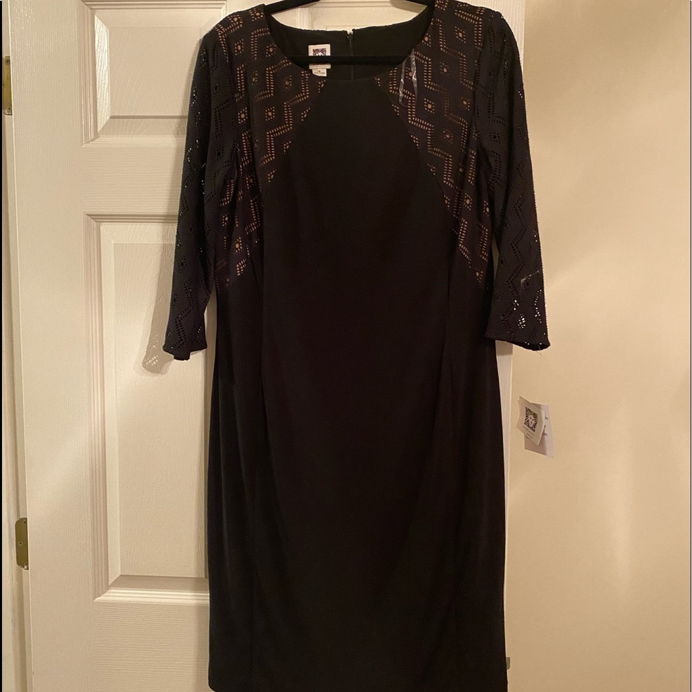 Size 14, new, elegant black dress by Anne Klein